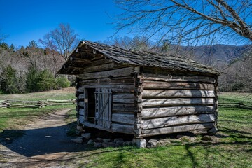 historic cabin wall