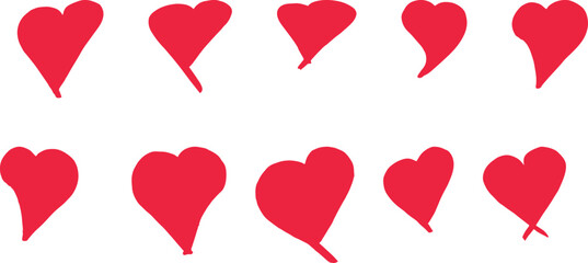Hand drawn chalk heart. Valentine's Day heart set . Heart Love Logo Variations. Various simple vector heart love icon. medicine concept design vector illustration