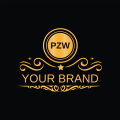 PZW initial letters unique logo design vector template for branding