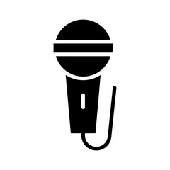Microphone glyph vector icon isolated on white background. Microphone glyph vector icon for web, mobile and ui design