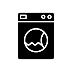Washing machine glyph vector icon isolated on white background. Washing machine glyph vector icon for web, mobile and ui design