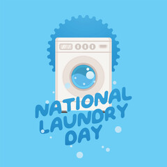 National Laundry Day design template good for celebration usage. laundry vector illustration. vector es 10. flat design.