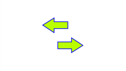 Left and right arrow pointing on the white background.