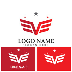  letter Falcon Wing Logo Template