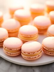 Obraz premium macaroons on a wooden table