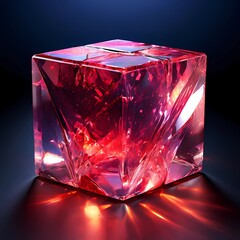 crystal glass cube. Generative AI