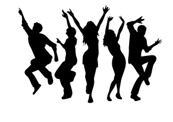 silhouettes of dancing people