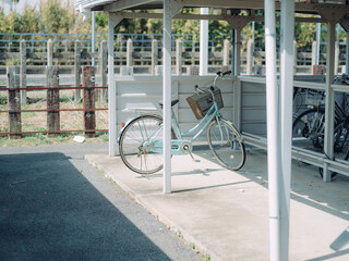 駐輪場に停めた自転車