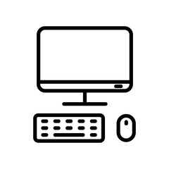 Workplace outline vector icon isolated on white background. Workplace line vector icon for web, mobile and ui design