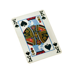Game card king of spades. Isolated on transparent background.