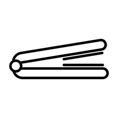 Hair iron outline vector icon isolated on white background. Hair iron line vector icon for web, mobile and ui design