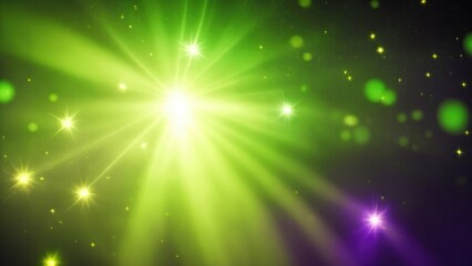 Fototapeta premium Purple light burst, abstract beautiful rays of lights on a dark Green background with the color of yellow, golden sparkling backdrop, and blur bokeh