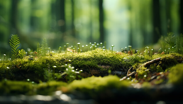 moss in the forest close-up. 
