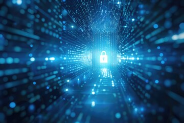 Fototapeta premium An encrypted data transfer concept with a visual representation of secure information exchange