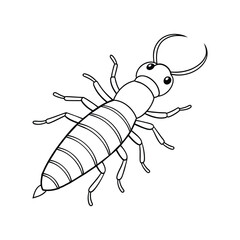 Earwig illustration coloring page for kids