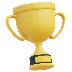 Trophy related 3D icon on transparent background, perfect for any design need
