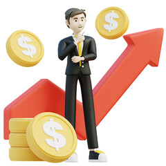 Business related 3D illustration on transparent background, perfect for any design need