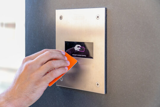 VIP approaching contactless card to reader in order to unlock security control