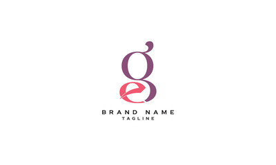 EG, GE, Abstract initial monogram letter alphabet logo design