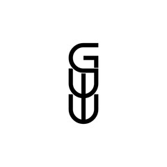 gww initial letter monogram logo design