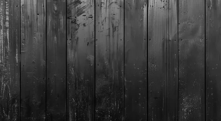 Fototapeten Black wood plank widescreen texture. Bamboo slat dark large wallpaper. Abstract wooden panoramic background. © Svetlana