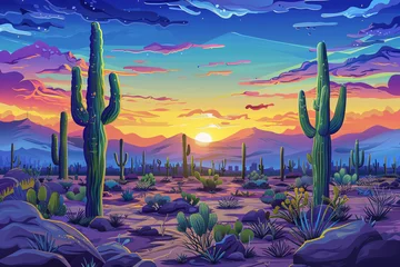 Fototapeten a cactus in a desert © Andrei