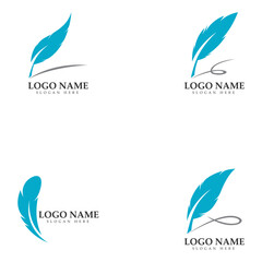 Fototapeta na wymiar Pen write corporate logo and symbol template