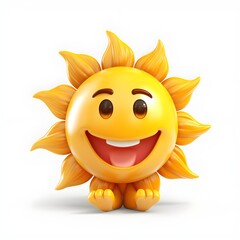 smiling sun cartoon on white background