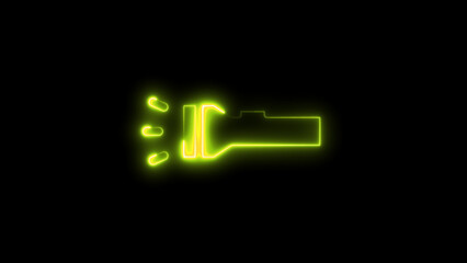 Torch light icon gklowing neon ligh .