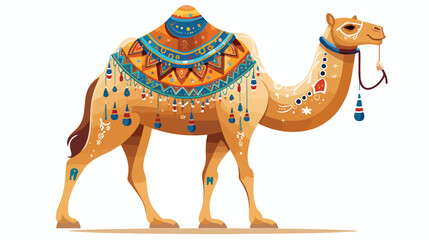 Camel with one hump and dromedary. Desert animal