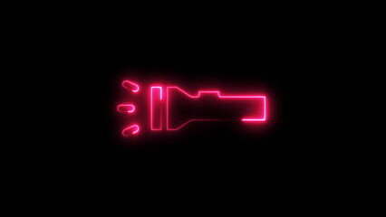 Torch light icon gklowing neon ligh .