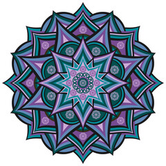 Mandala wit different colors ethnic ornament