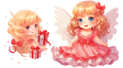 Christmas angel and sweet candy