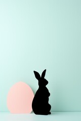 Modern Easter bunny silhouette against two-tone backdrop