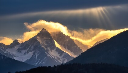 the sun shine on the mountains