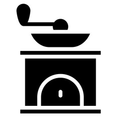 Hand coffee grinder icon