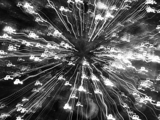 promienie,rozswietlenie,czarnobiałe © Mariusz