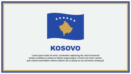 Kosovo Flag Abstract Background Design Template. Kosovo Independence Day Banner Social Media Vector Illustration. Kosovo Banner