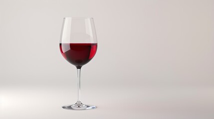 An artistic portrayal of a glass containing vibrant red wine, showcased in isolation against a pure white background, highlighting its exquisite color and allure.
