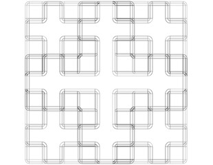 Wireframe Shape Mosely Snowflake 3D print model