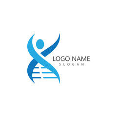 DNA Genetic Logo  Icon Design Template Vector