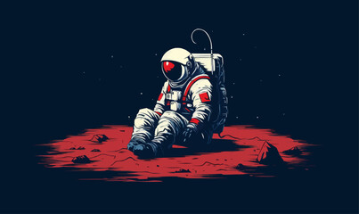 sitting on ground isolated vector style on isolated background illustration