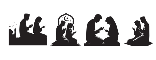 silhouette of Husband & Wife