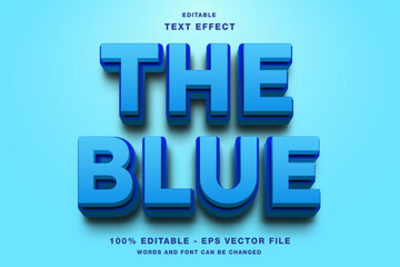 The Blue 3fd Bold Editable Text Effect Template Style Premium Vector