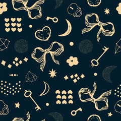 Vintage seamless pattern. Vector background. - 755597168
