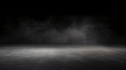 Abstract image of dark room concrete floor. - obrazy, fototapety, plakaty
