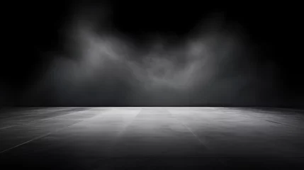 Tuinposter Abstract image of dark room concrete floor. © Gefer