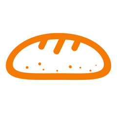 Bread, bun, loaf, bakery logo design in a minimalist style. Fast food icon. Vector illustration.