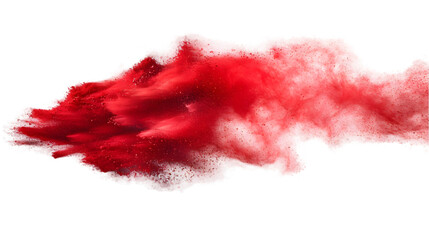 Trinidad and Tobago flag colours powder exploding on isolated background