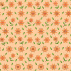 Garden flower, plants, botanical, seamless pattern vector design for fashion, fabric, gift wrap wallpaper and all prints. Hand drawn flower background for design and decoration.